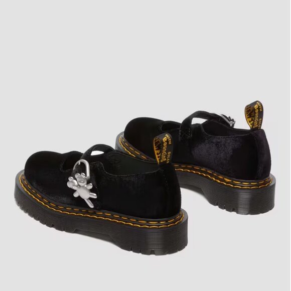 Dr. Martens Addina Heaven by Marc Jacobs Velvet Shoes in Black 8 NWT - Picture 2 of 8